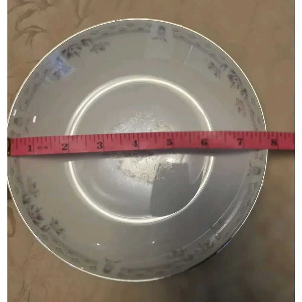 Vintage USS Ivory Lace Japan Floral Soup Bowls Set of 3 Cottage China 1-6331